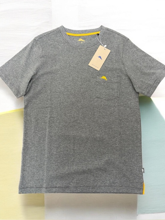 Tommy Bahama Other - TOMMY BAHAMA Men's Short Sleeved Crew Neck Top Gray Orange Accent Logo Size S